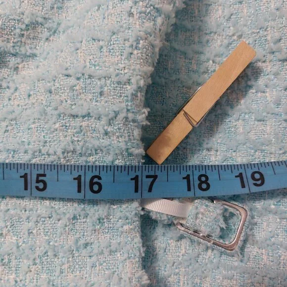 Kate Spade Dress 14 Light Blue Boucle Mini Fit Flare Sleeveless Feminine - Picture 13 of 15